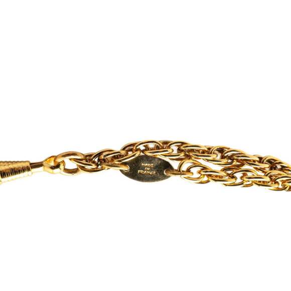 CHANEL Authentic Vintage Gold Logo Necklace